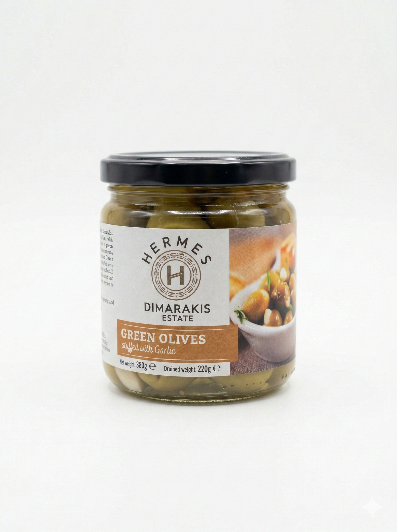 Gröna oliver - fyllda med vitlök i saltlake